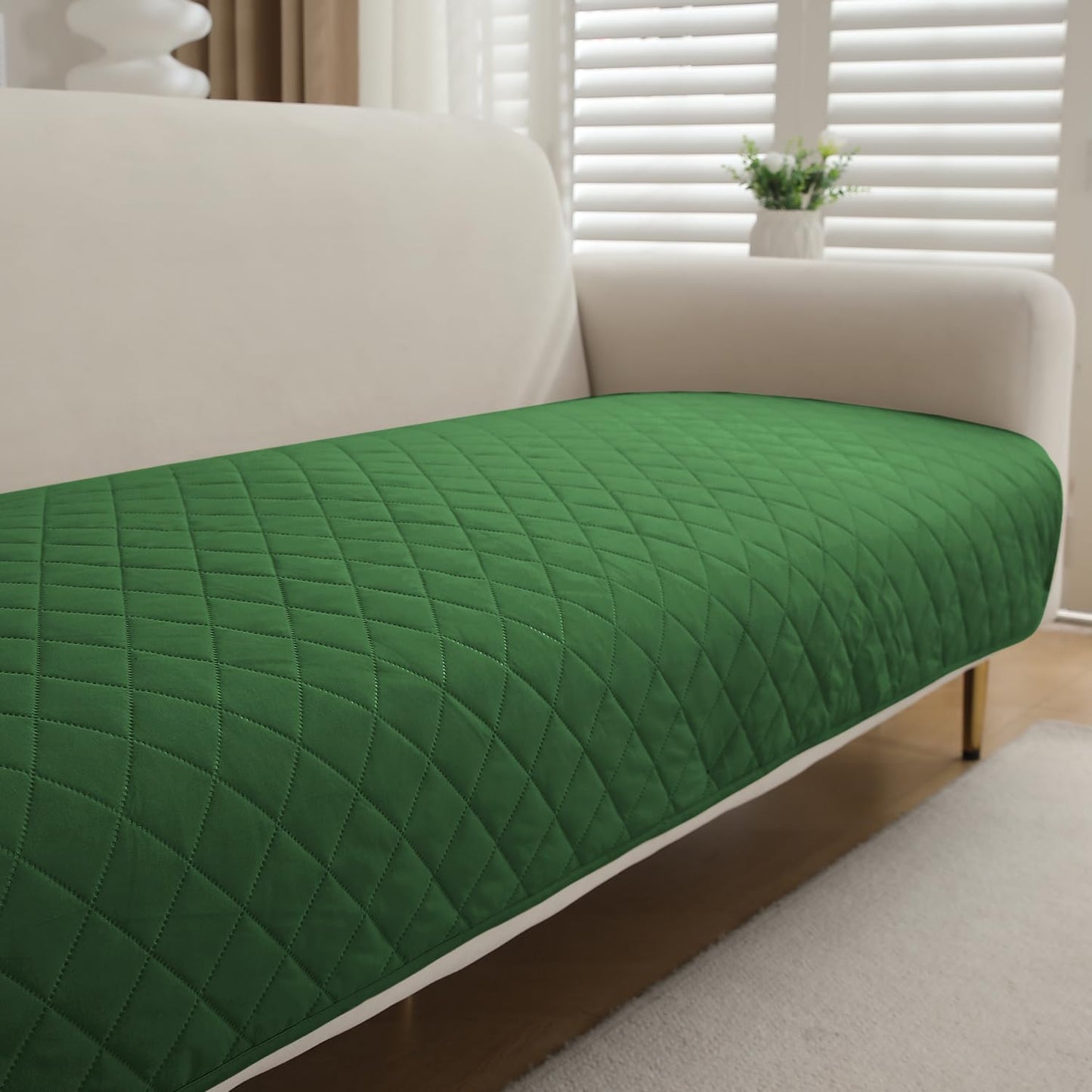 Waterproof Anti-Slip Quick Dry Sofa Seat Mat for 1/2/3 Seater, Green