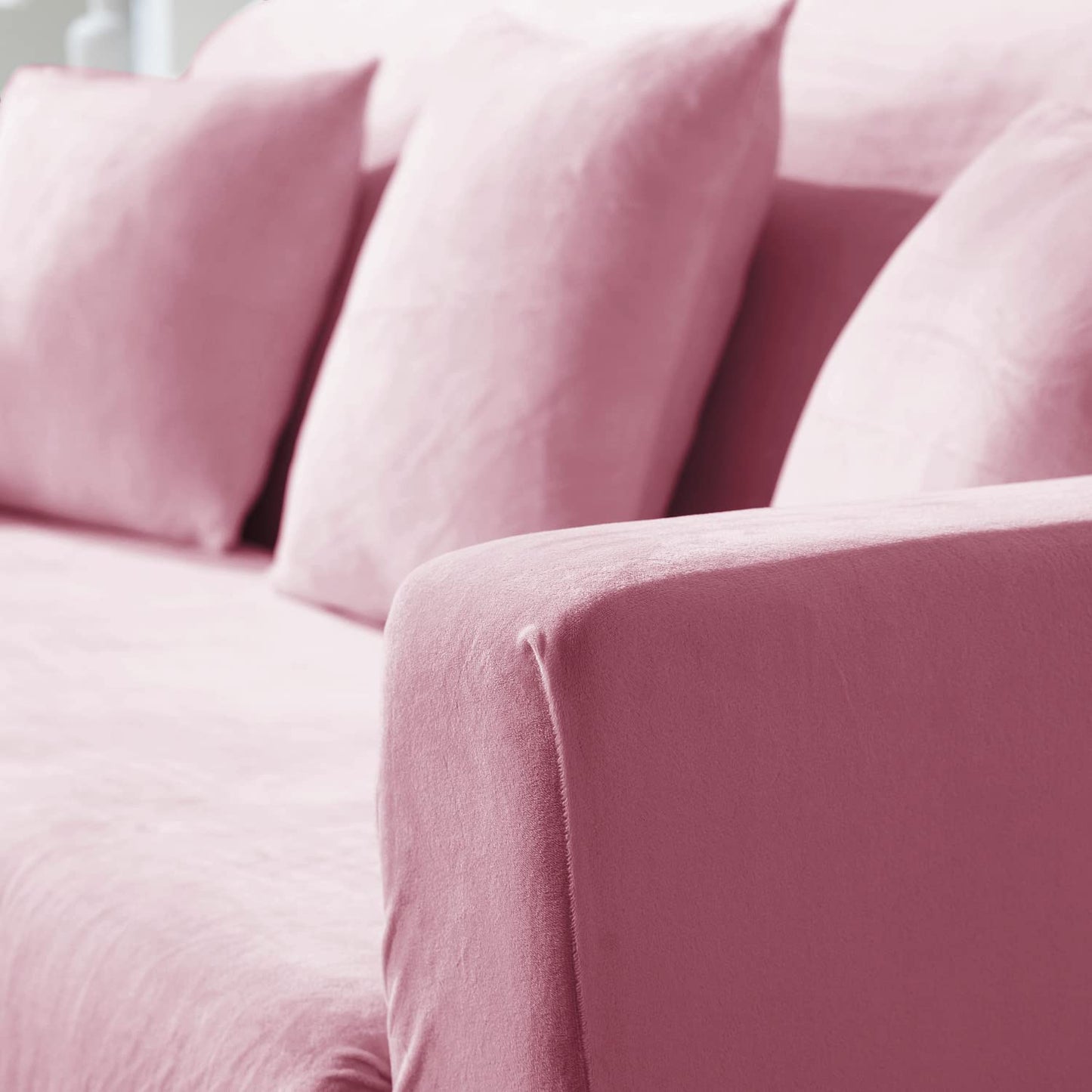 Luxury Pink elastic velvet sofa covers