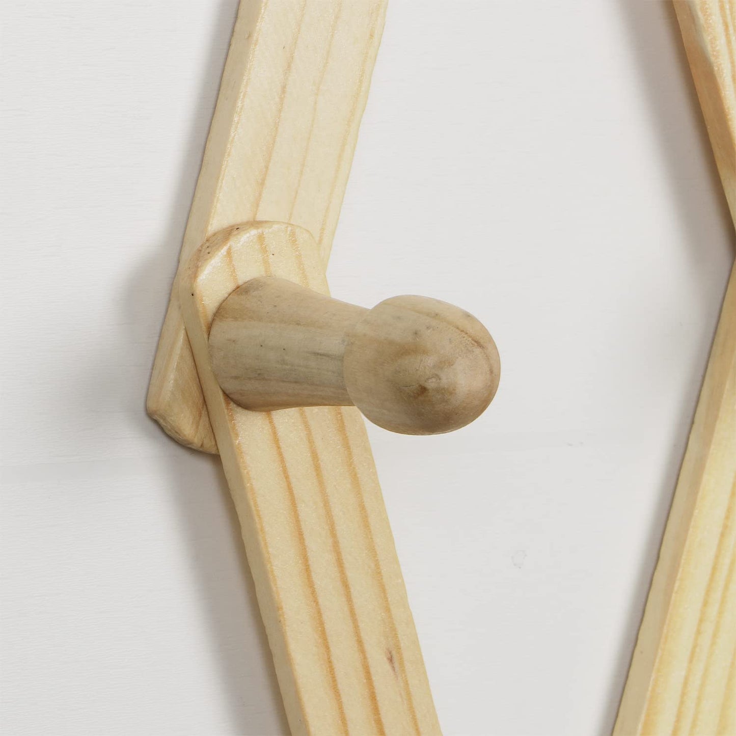 Wooden Bamboo Wall Mounted Adjustable Hanger for Clothes/Coats/Hats - 44 cm
