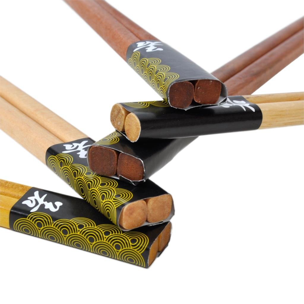 5 Pairs Wooden Bamboo Chopsticks with Rice Serving Spoon