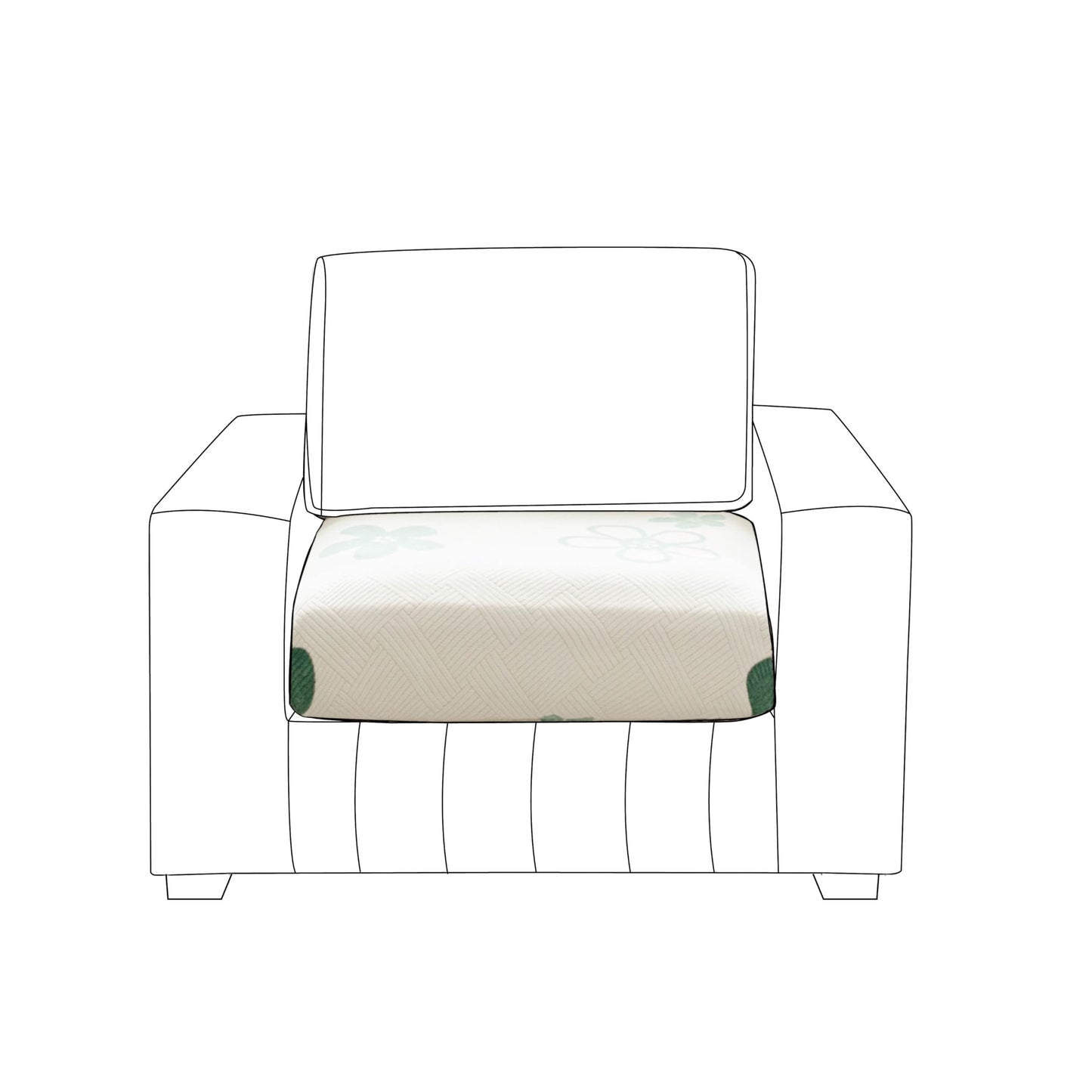 Stretchable Thick Fleece Textured Seat Couch Cushion Cover for 1/2/3 Seater, Celadon Green