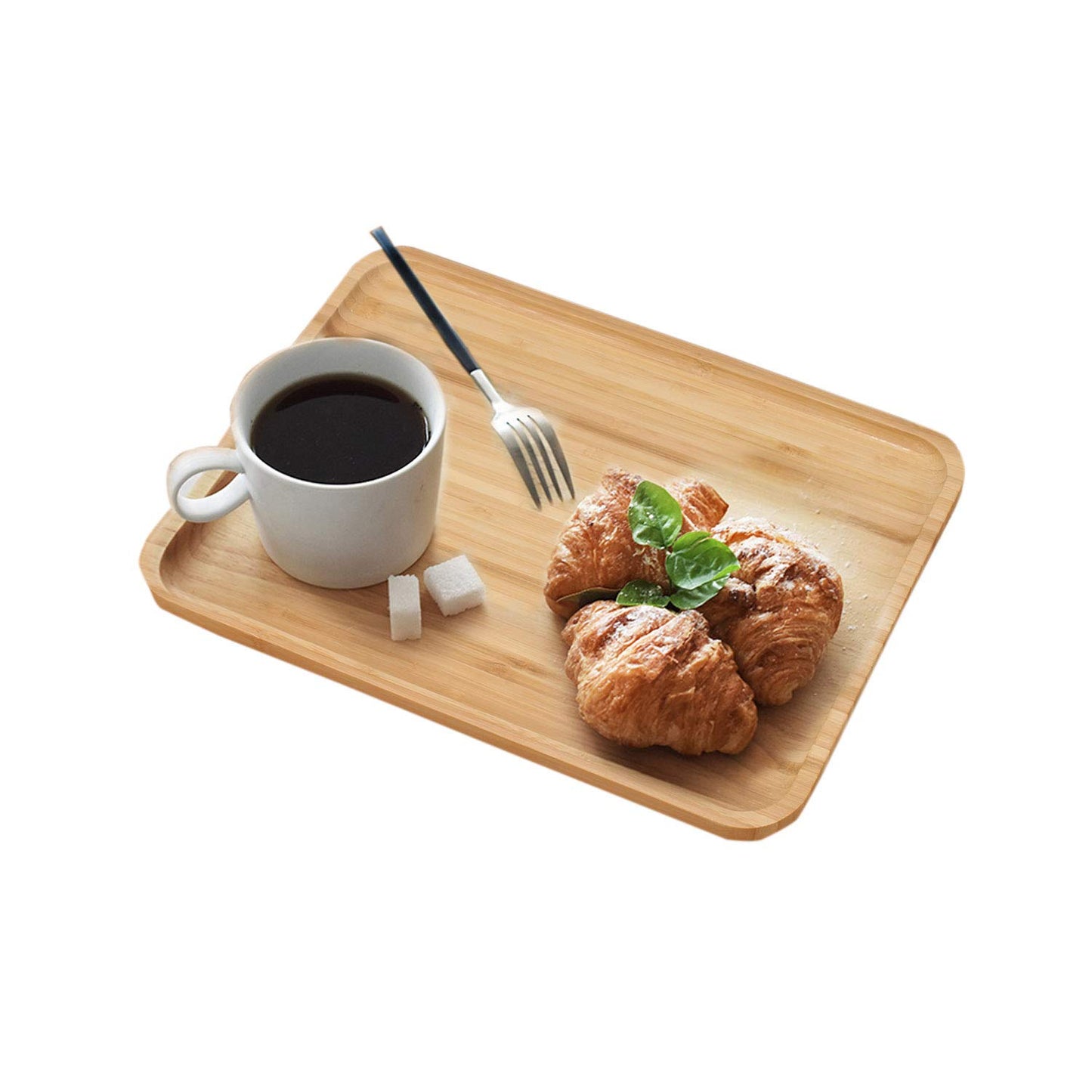 Wooden Bamboo Serving Tray, Small, Rectangular