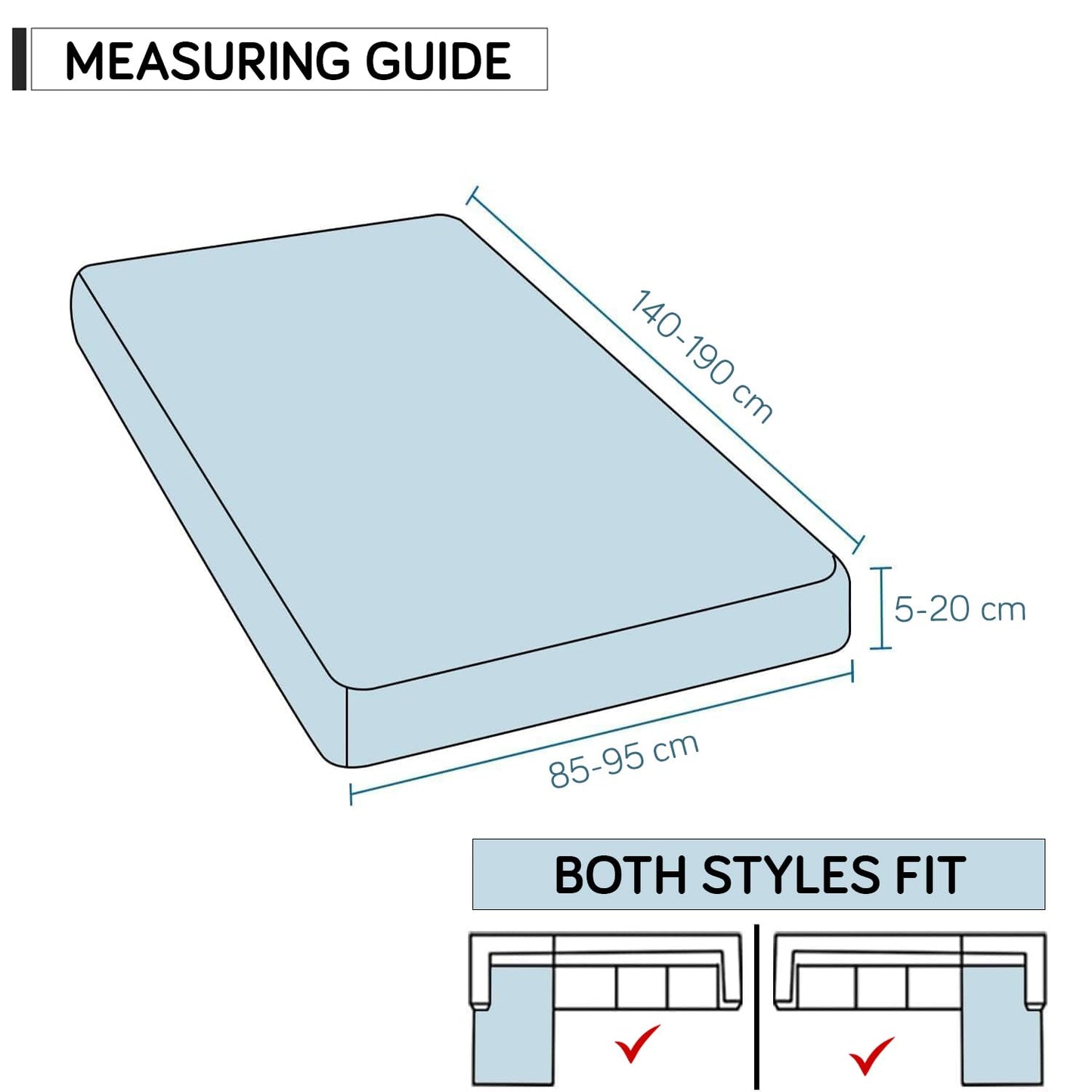 140 GSM Stretchable Printed Elastic Sofa Cushion Seat Cover for 1 /2 /3 Seaters / Pieces for Sofa, Snow White Black Geometry