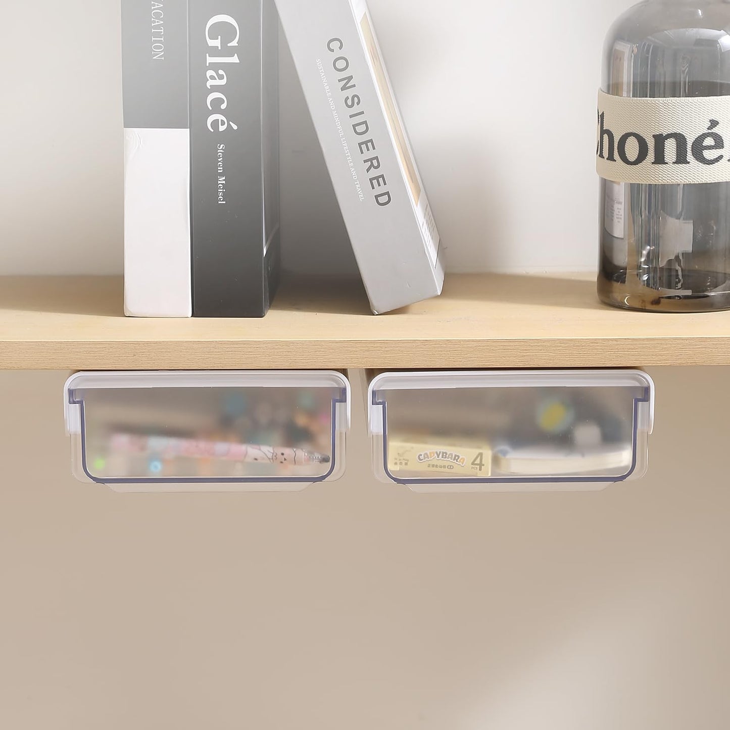 Drawers for Under Table/Wardrobe. Self Adhesive, Easy Installation. Innovative Desk Organizer