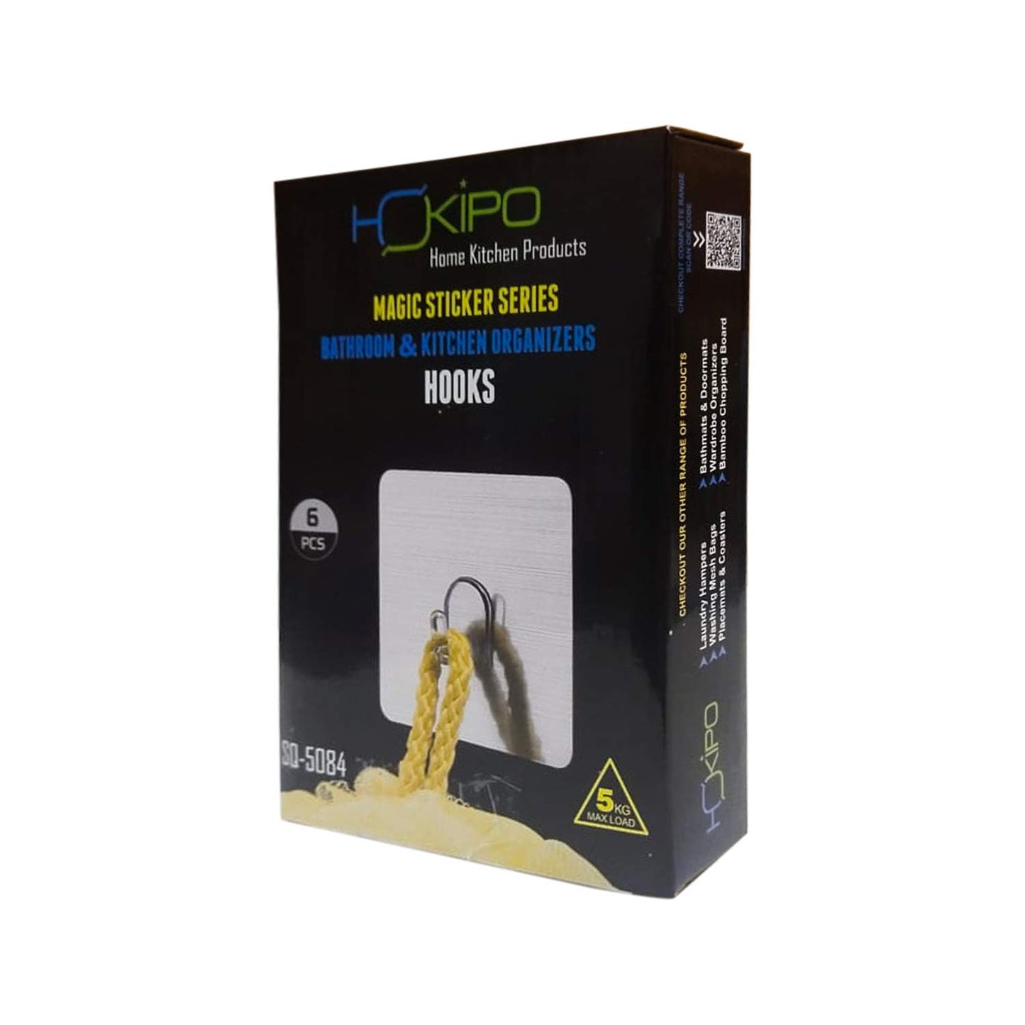 Magic Sticker Series Self Adhesive Hooks, Pack of 6/12 (Load Bearing Capacity of 3 KG Each Hook)