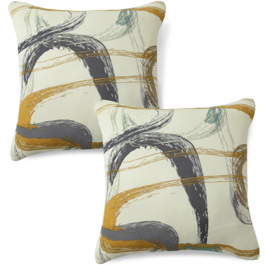 Best Parchement Beige Abstract Art Print square cushion cover online