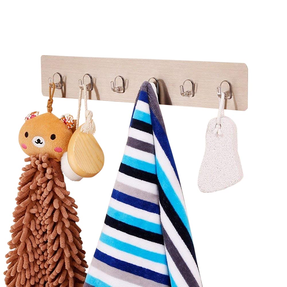 Magic Sticker Series Self Adhesive Bathroom Hook Rail, Hook for Kitchen, Wall Hooks for Hanging, Kitchen Hooks for Hanging Utensils, Key Holder White , Plastic