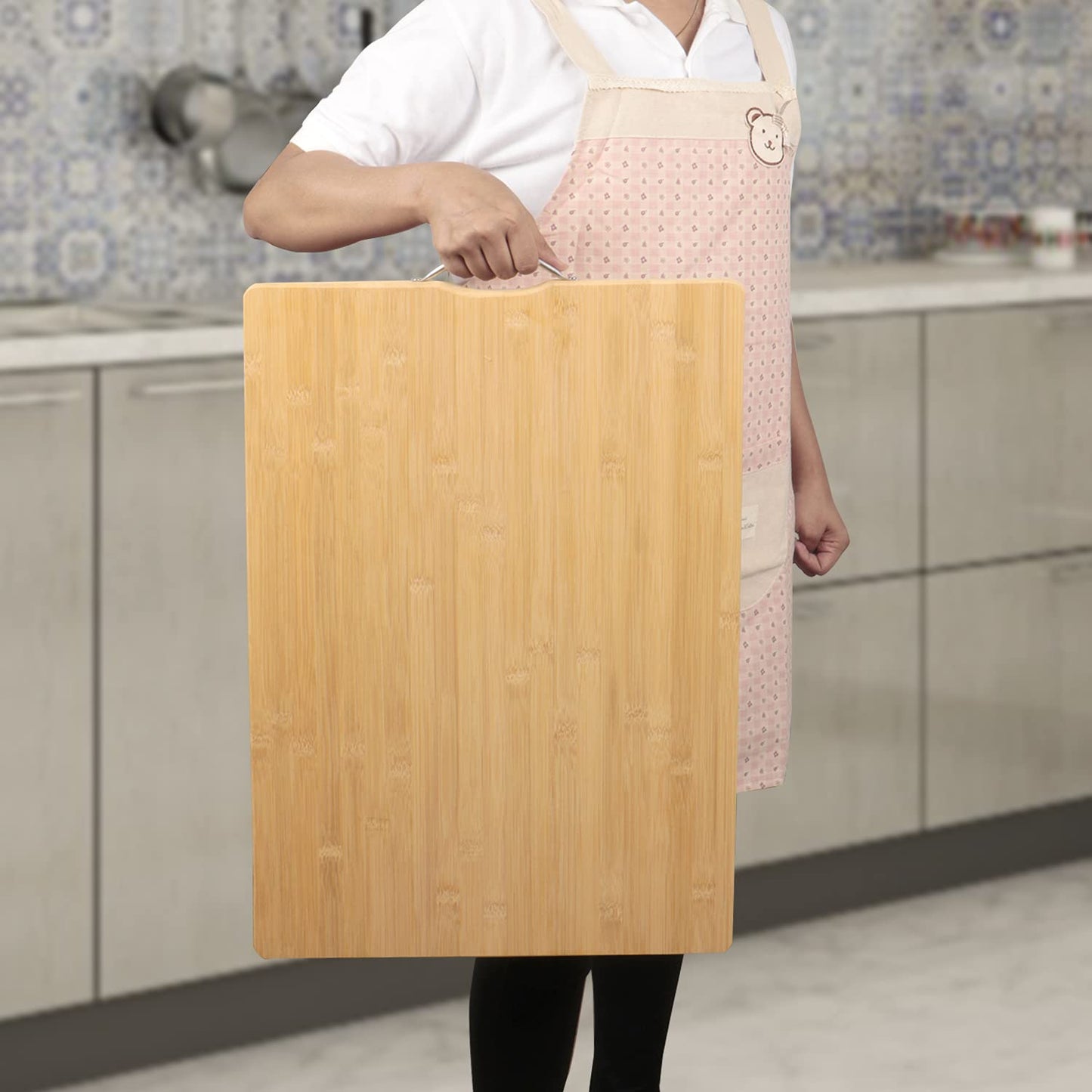 Bamboo Wood Jumbo Chopping Cutting Board for Kitchen - Beige