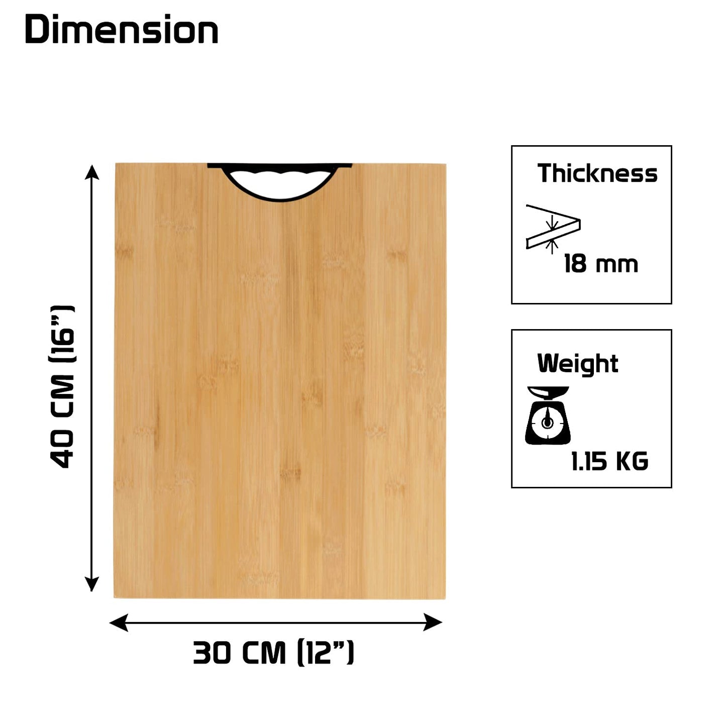 Bamboo Wood Chopping Cutting Board for Kitchen, Beige