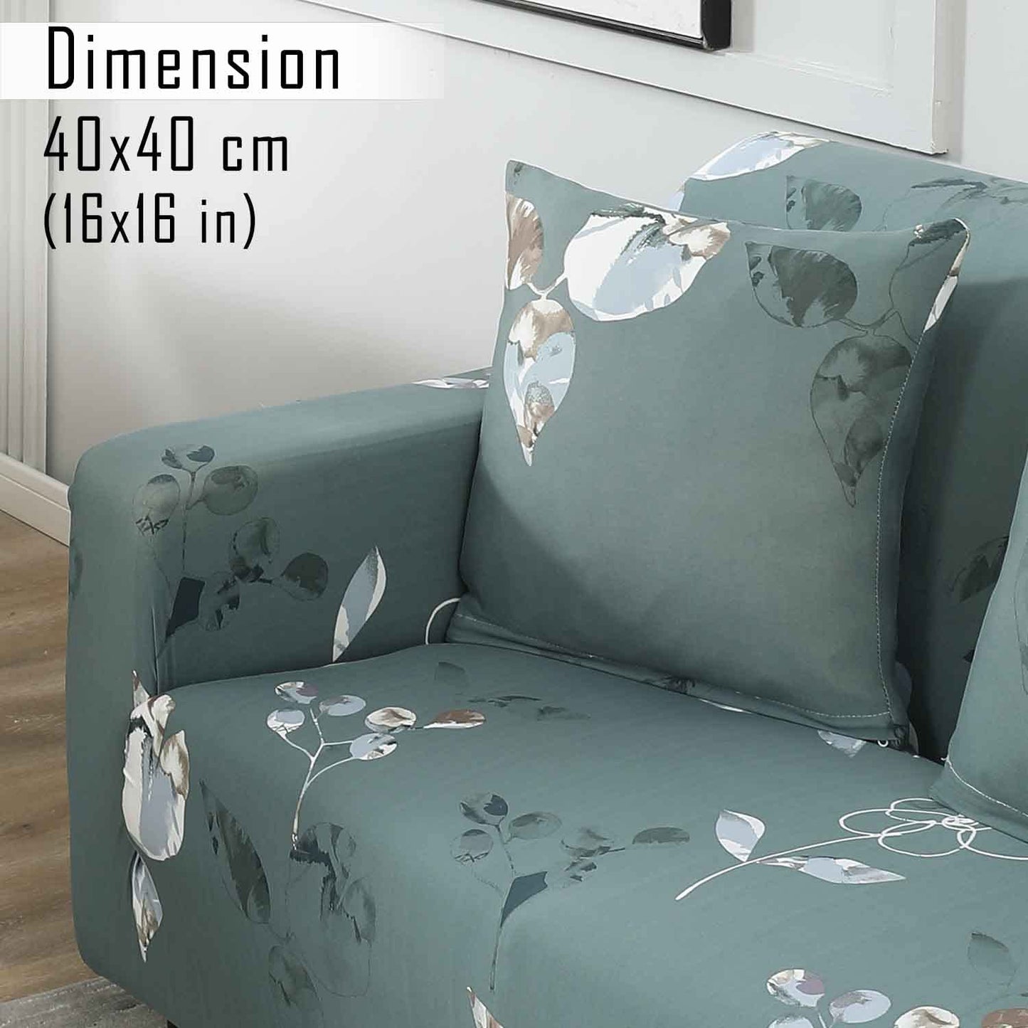 HOKIPO Stretchable Pack of 2 Cushion Cover 16x16, Smokey Grey