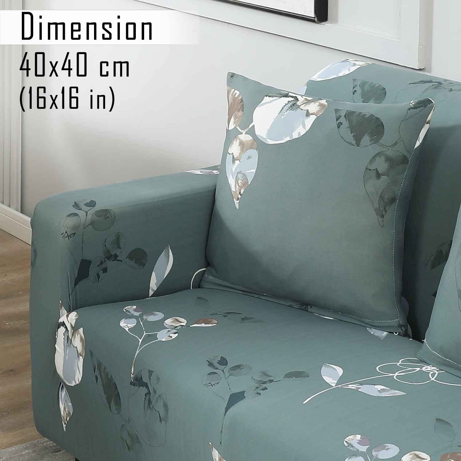 Smokey Grey Print zippered sofa cushion covers set of 2