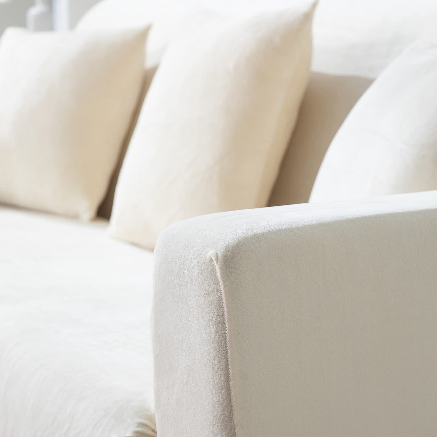 Beige velvet sofa ke cover