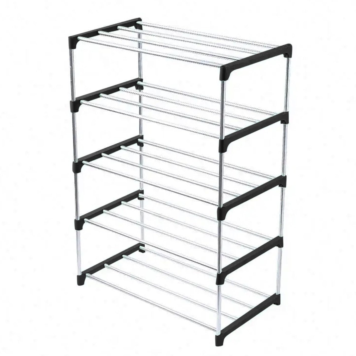 3/5 Layer Metal Shoe Rack for Home Outdoor Shoe Stand Organiser, Black