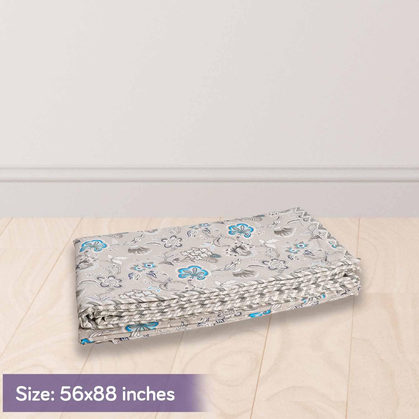 Reversible Cotton Dohar AC Blanket, Pink Grey Clematis