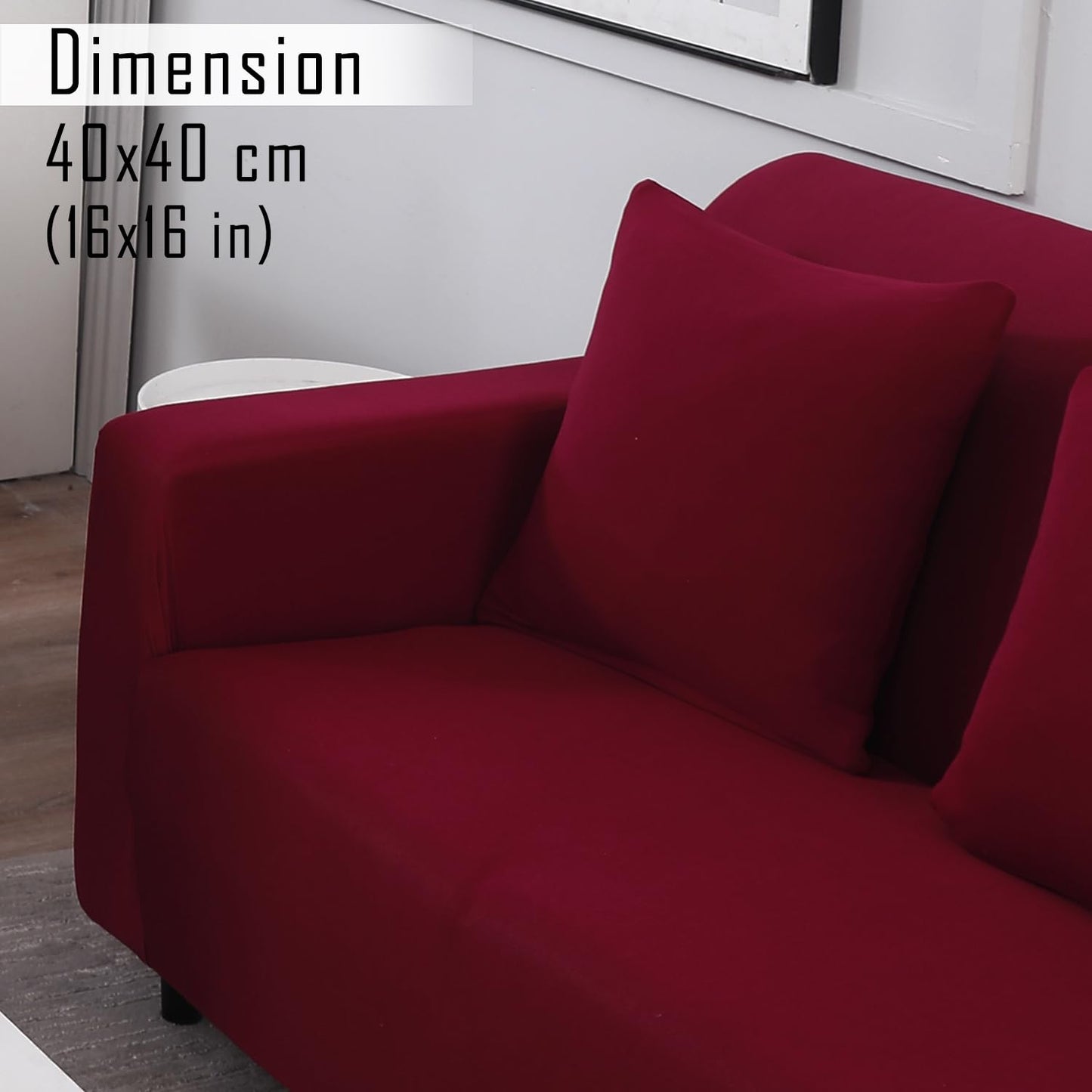 Plain Maroon zippered sofa pillow covers Set of 2