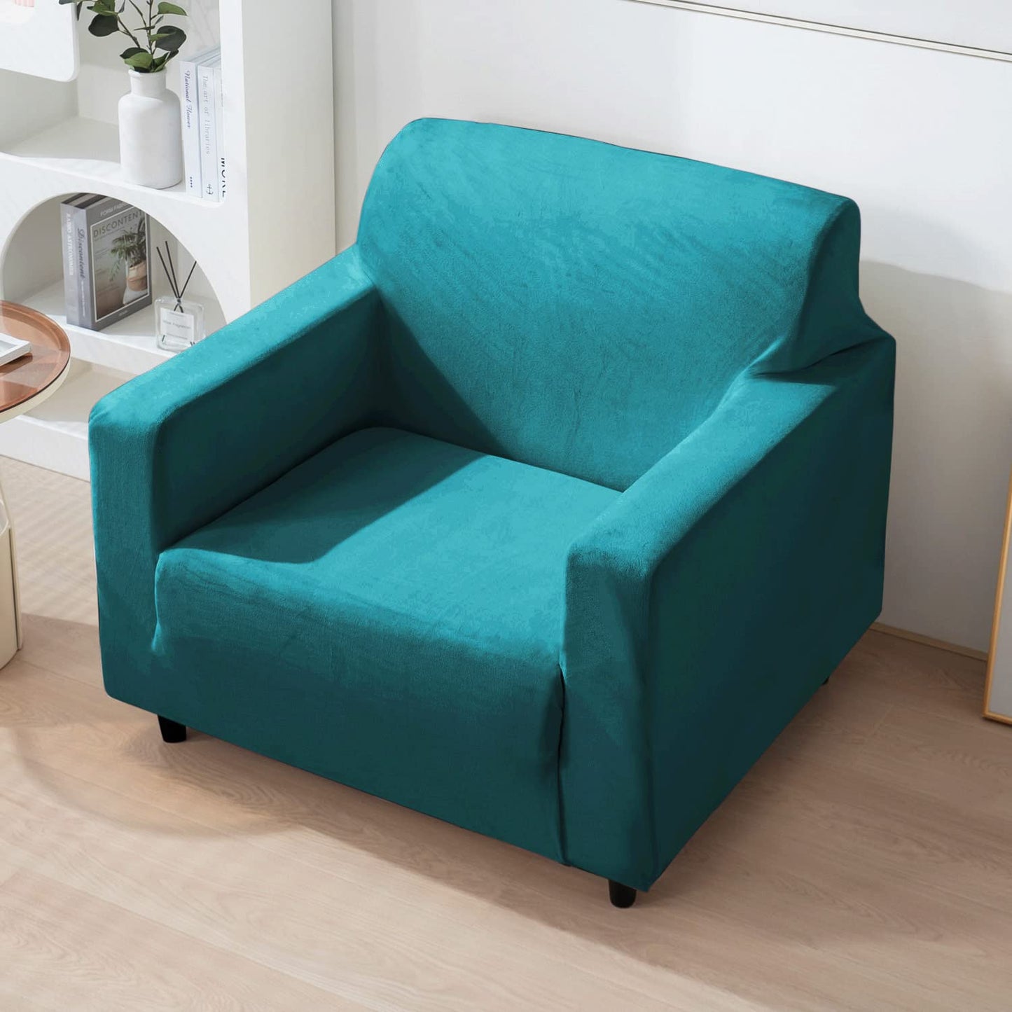 1 seater Turquoise elastic stretchable sofa cover