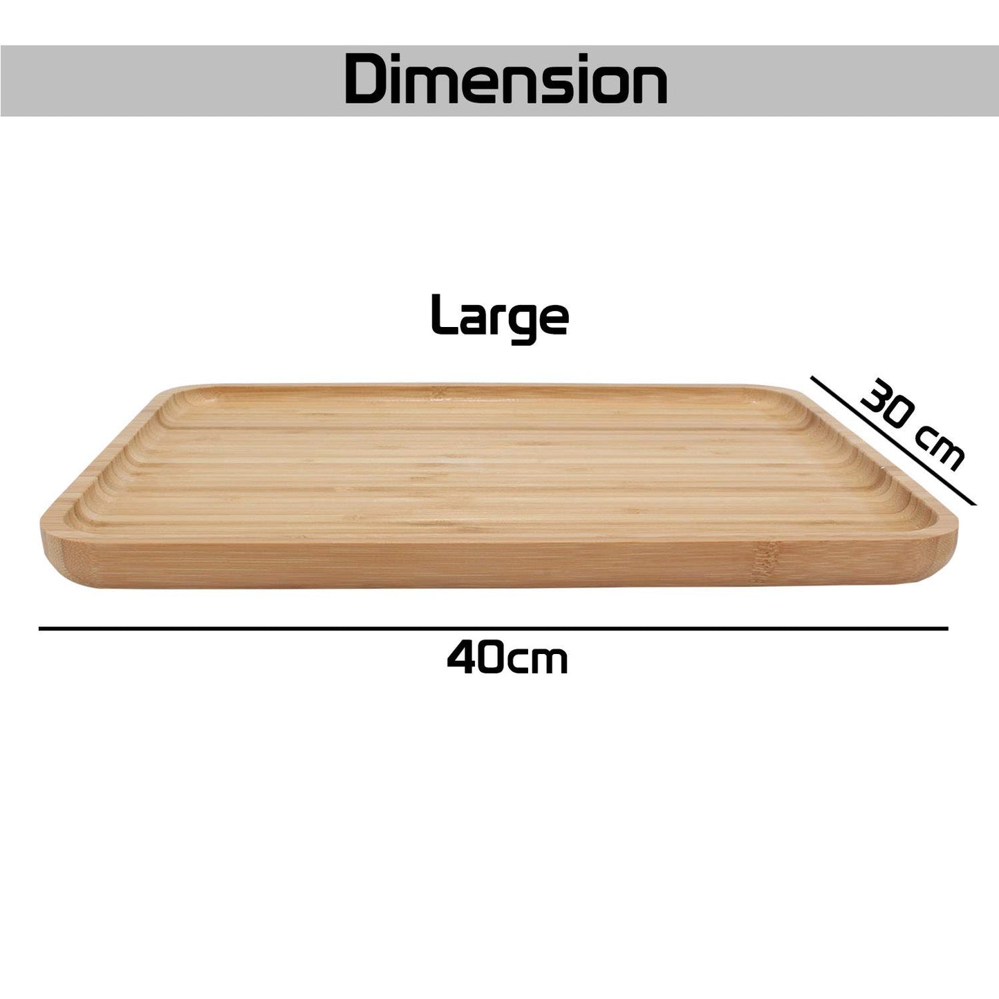 Wooden Bamboo Serving Tray, Large