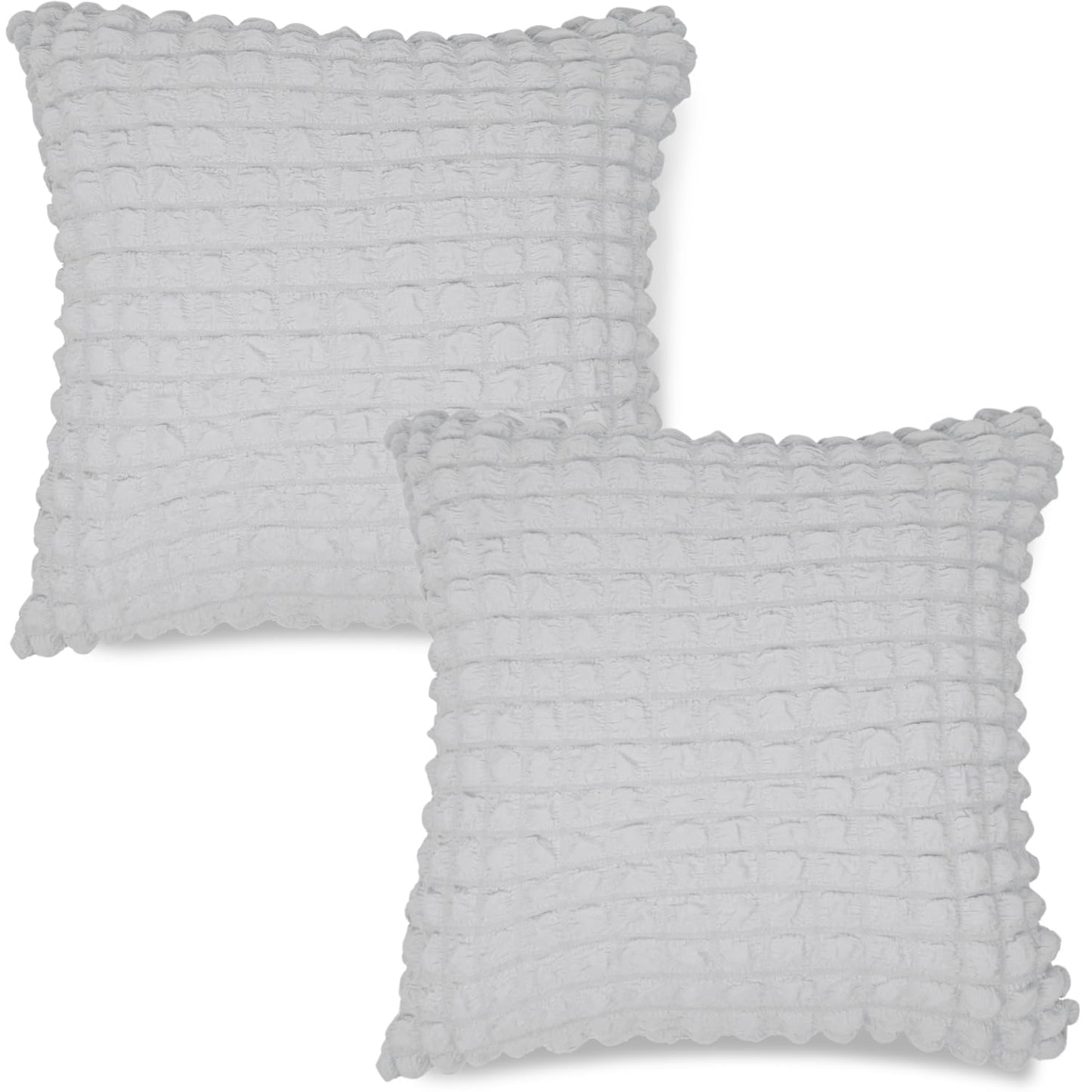 HOKIPO Turkish Bubble Pack of 2 Cushion Cover 18x18, Ash Grey