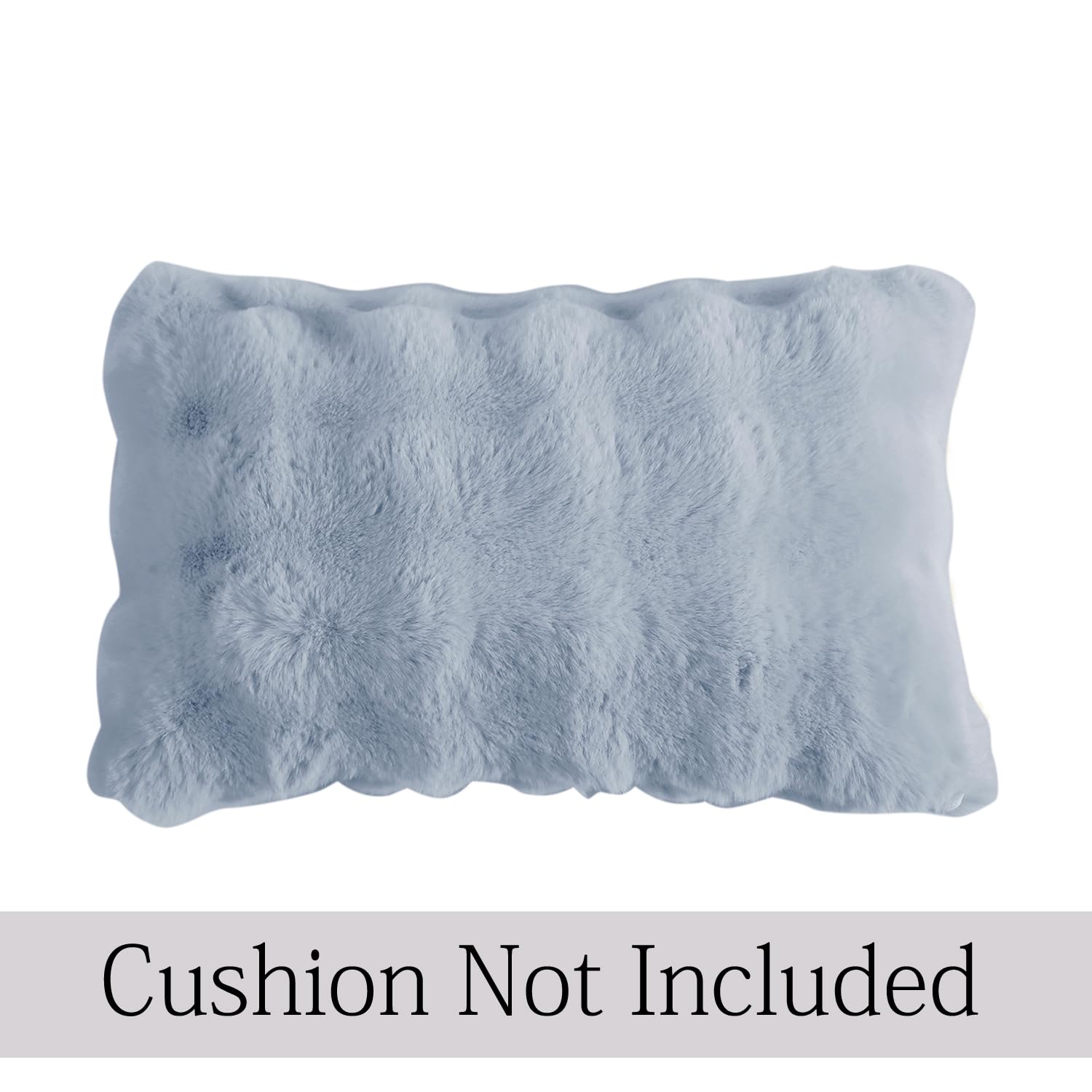 Buy Charm Blue Colour Premium Zippered faux rabbit fur Cushion Covers | Square & Rectangular sizes