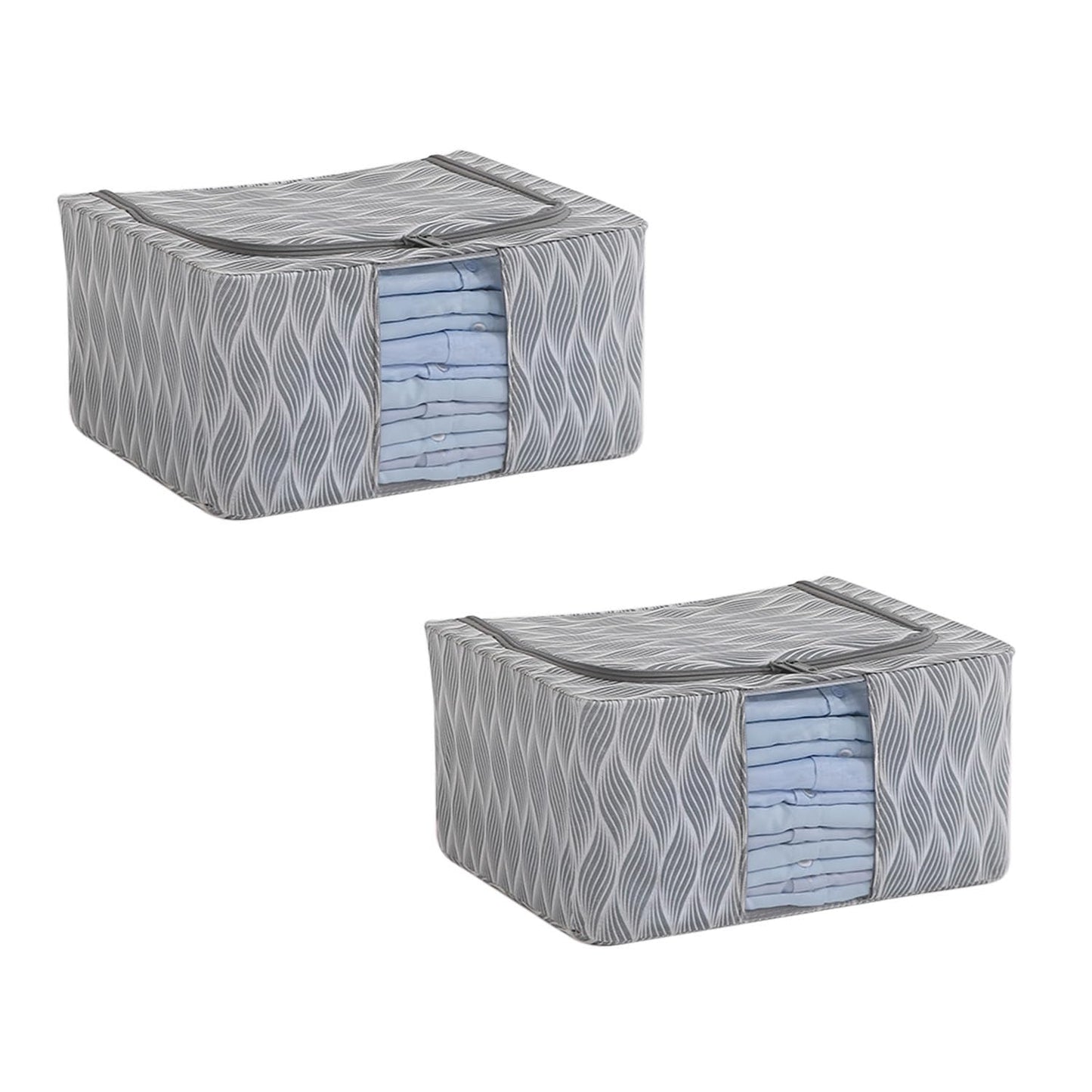 Sturdy, Stackable and Moisture Resistant Non-Woven Cloth Organiser for Storage, Grey
