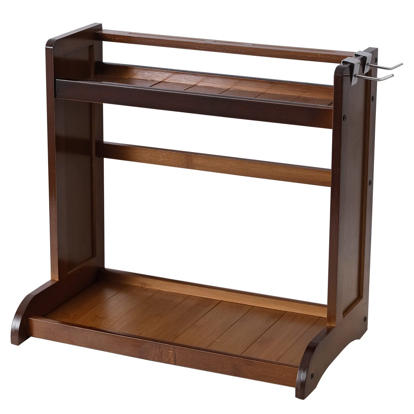 Bamboo 2 Tier Spice Rack Organizer For Tiered Shelf Kitchen Platform Counter Top Rack Storage Shelf Stand