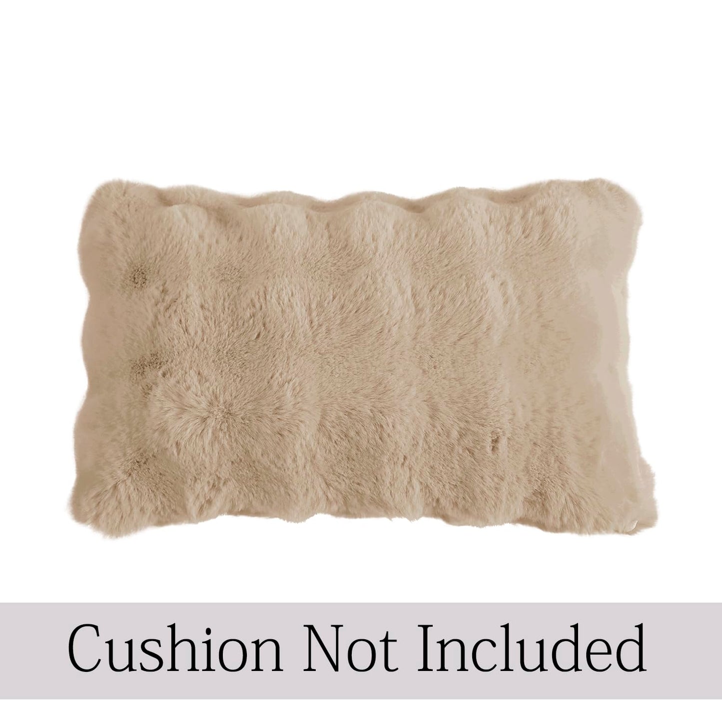 Faux Rabbit Fur Sofa Cushion Covers Pack of 2, Latte Brown