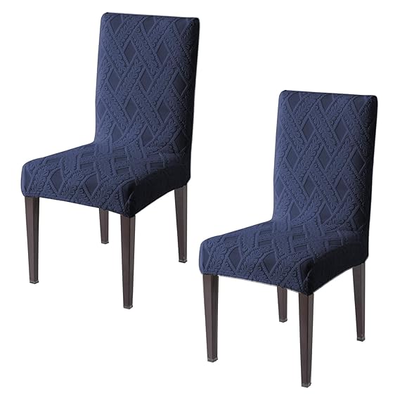 Chair Cover Set of 1/2/4/6, 190 GSM Jacquard, Blue