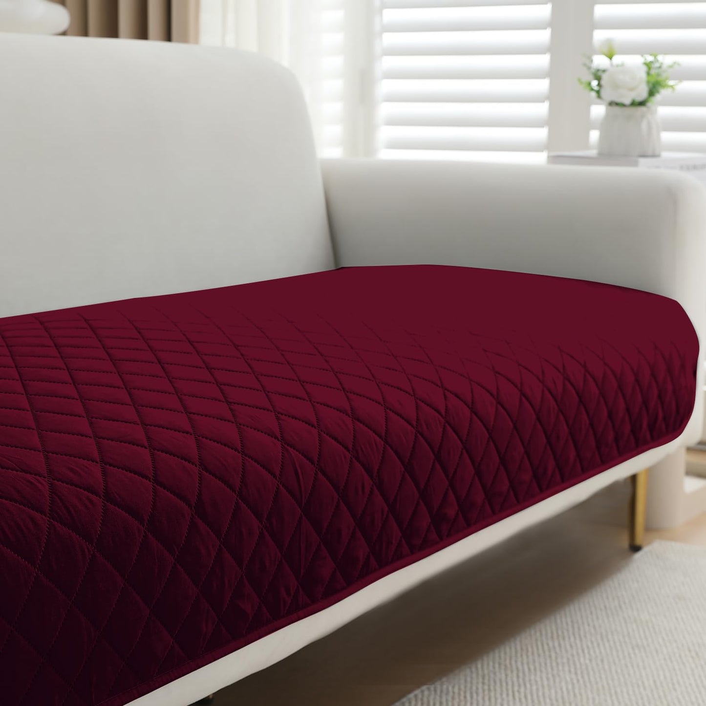 Water Repellent + Waterproof Quick Dry Sofa Seat Mat for 1/2/3 Seater Sofa - Burgundy
