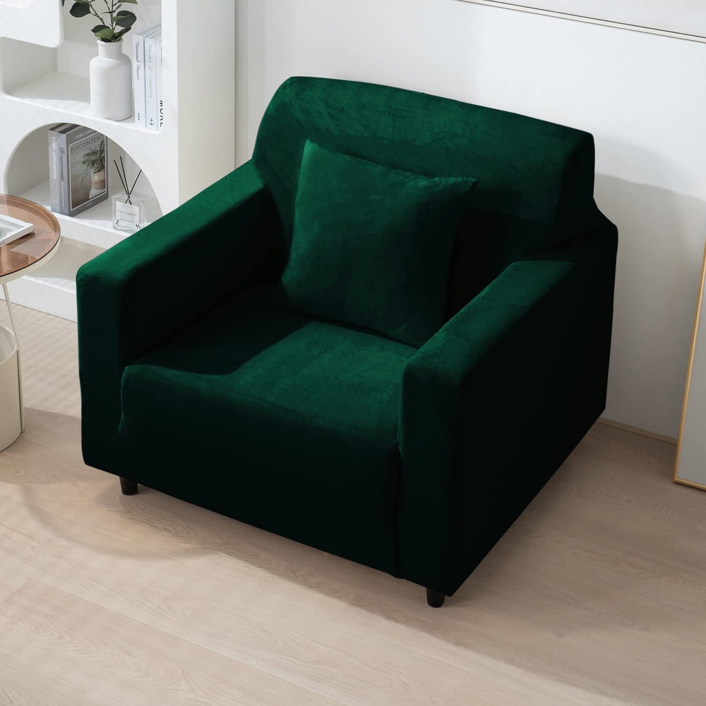 1 seater Hunter Green elastic stretchable sofa cover