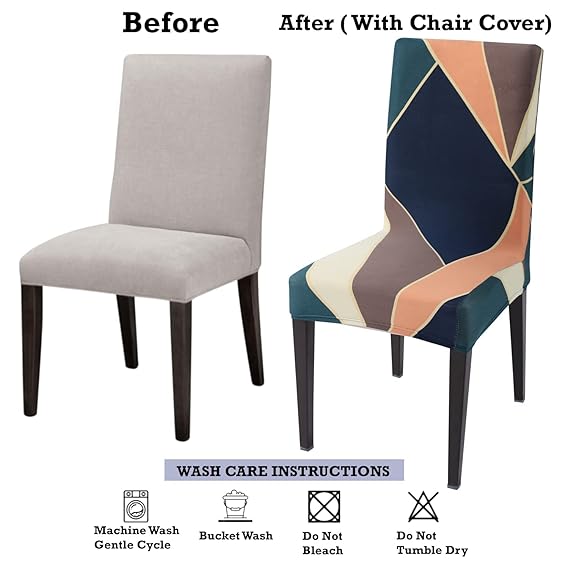 Dining chair covers – before and after with stretchable chair cover