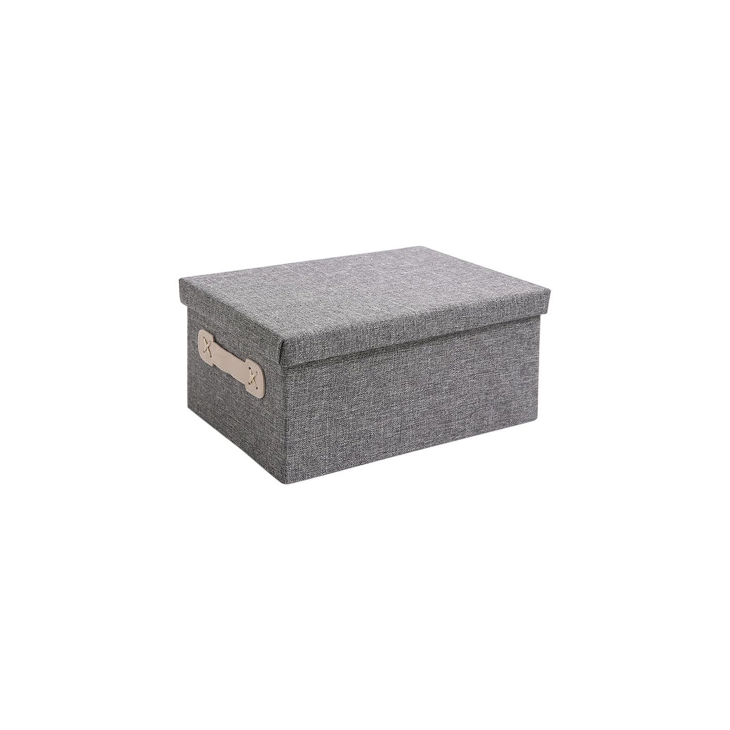 Organisers Storage Box with Lid, Grey, Pack of 1/2