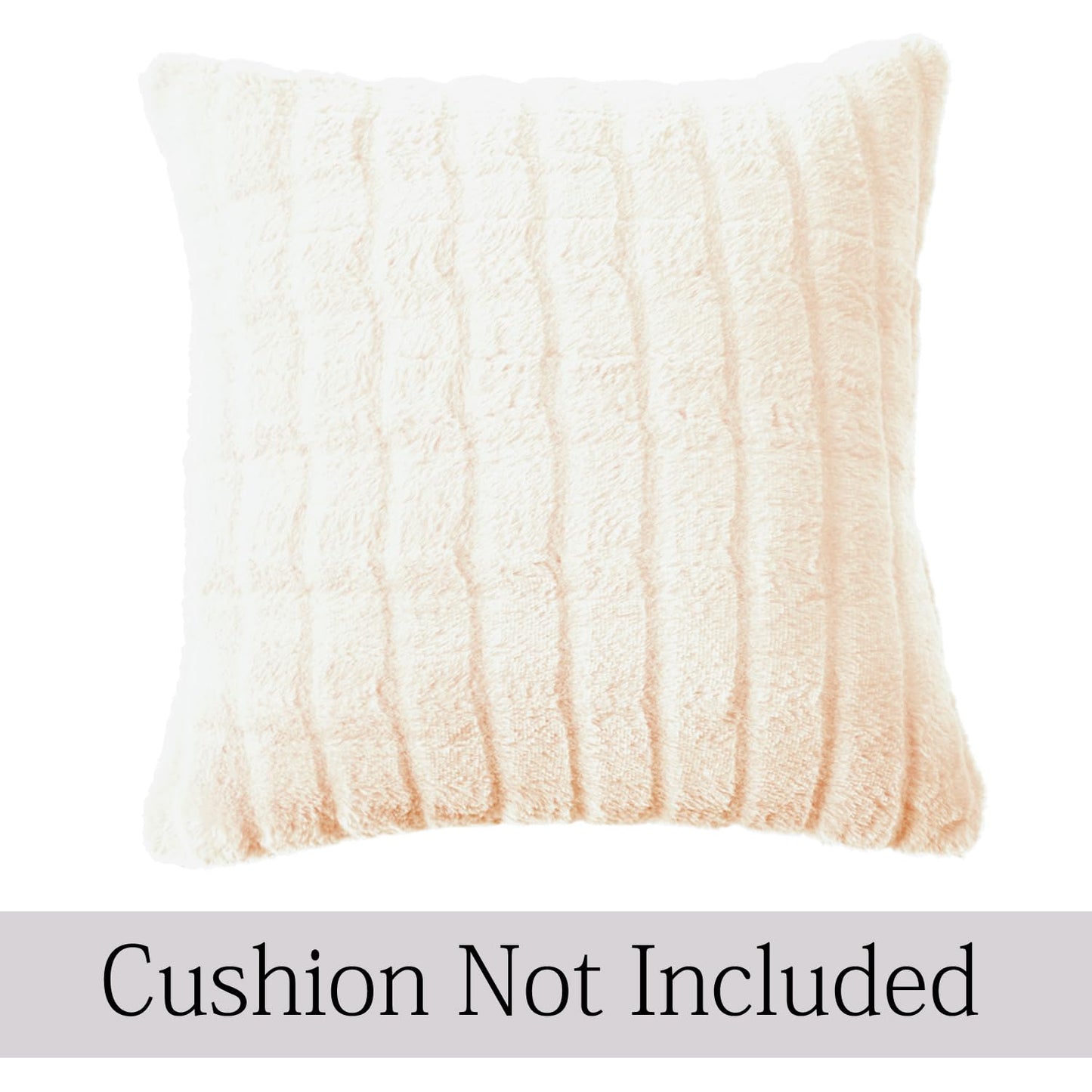 Plush Sofa Cushion Covers Pack of 2, White