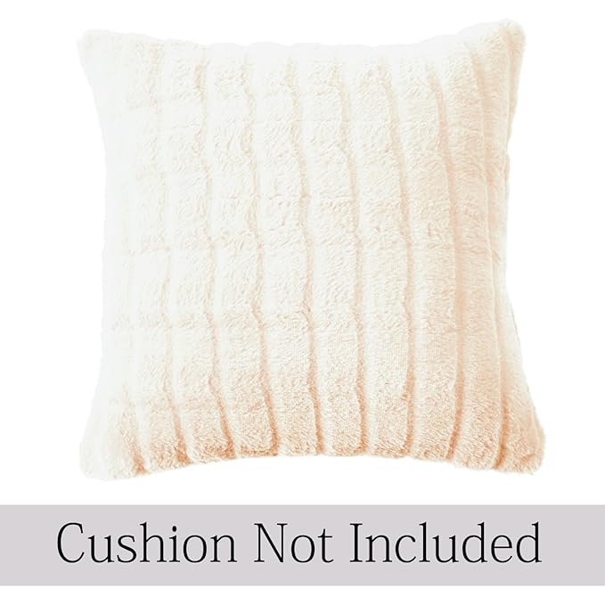 Premium Plush Sofa Cover Mat with 2 Armrest Cover and Cushion Cover, White