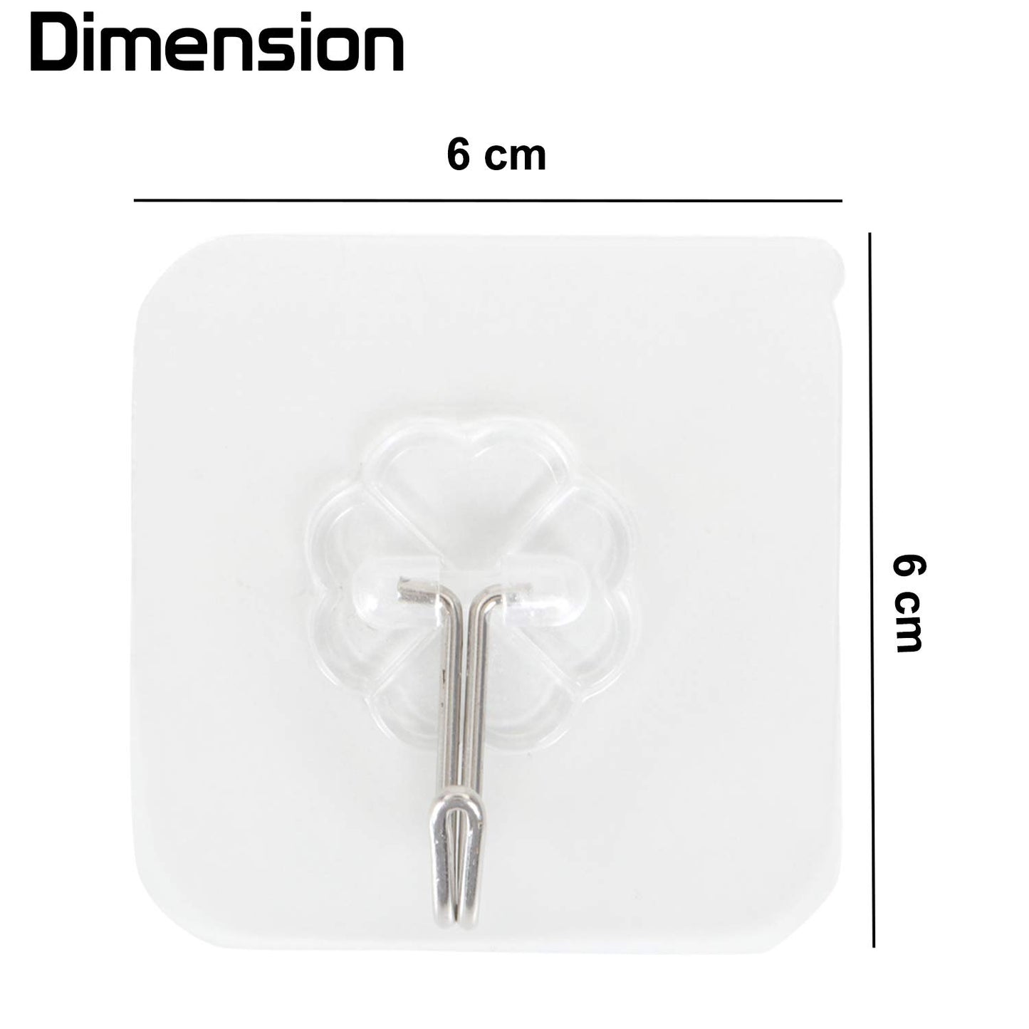 Magic Sticker Series Adhesive Hooks - Load Capacity 5 kg, Pack of 10/20, Transparent