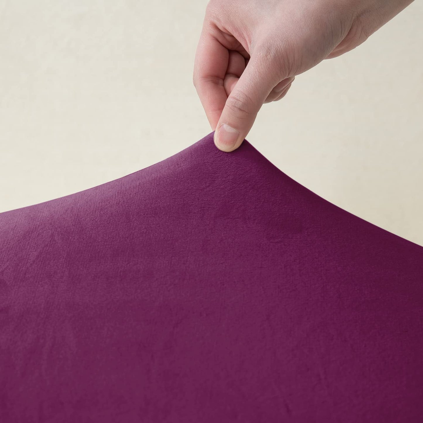 Purple stretchable velvet sofa cover