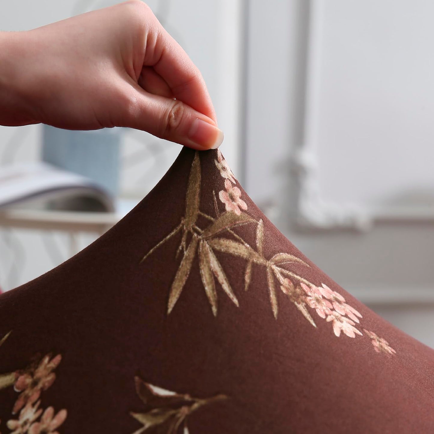 Brown Colour stretchable dining chair covers | Hokipo