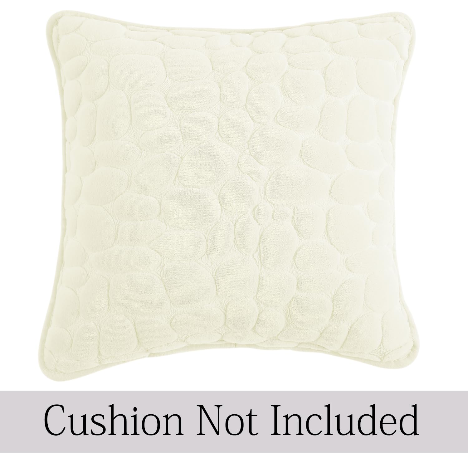 Buy Bliss White Colour Premium Zippered Pebble Texture Milk Velvet Cushion Covers | Square Pillows