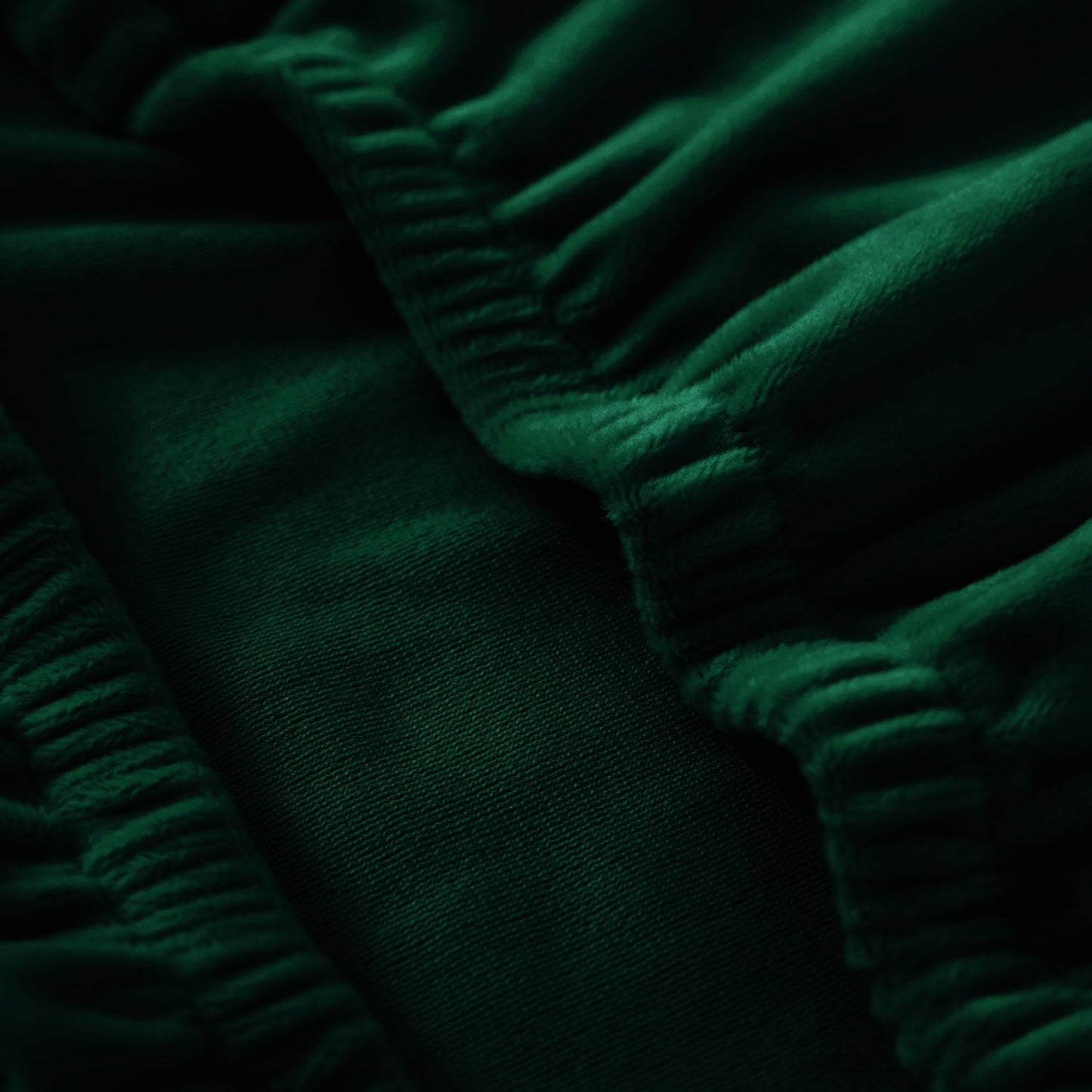 Elastic Stretchable Premium Velvet Dining Chair Cover, Hunter Green