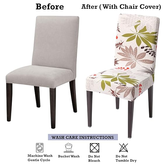 Dining chair covers – before and after with stretchable chair cover