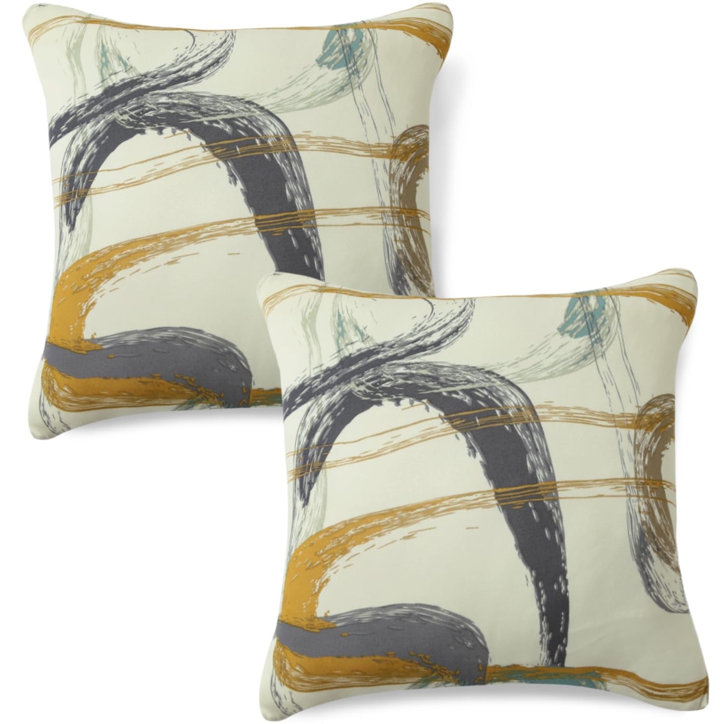 Waterproof & Quick-Dry Quilted Sofa Cover with Pockets on Armrest, Parchement Beige Abstract Art