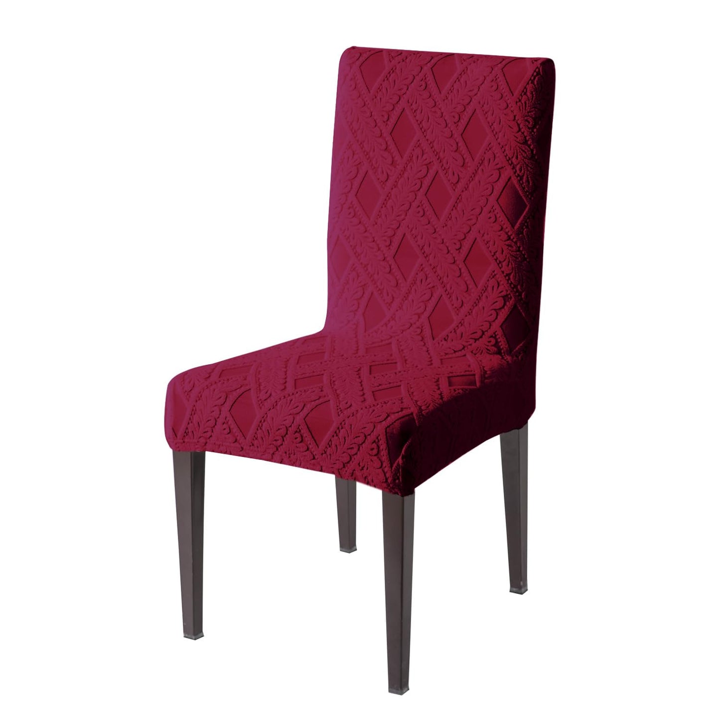 Chair Cover Set of 1/2/4/6, 190 GSM Jacquard, Maroon