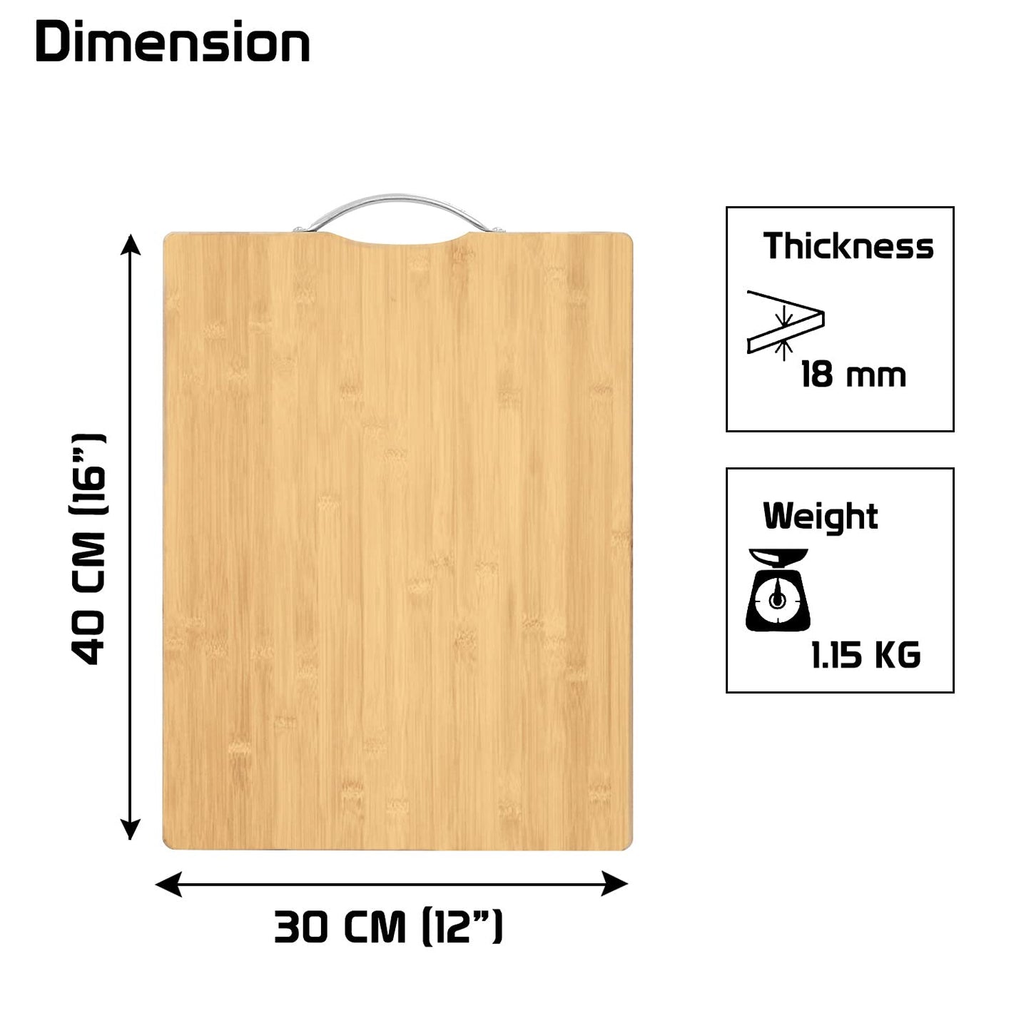 Bamboo Wood Jumbo Chopping Cutting Board for Kitchen - Beige