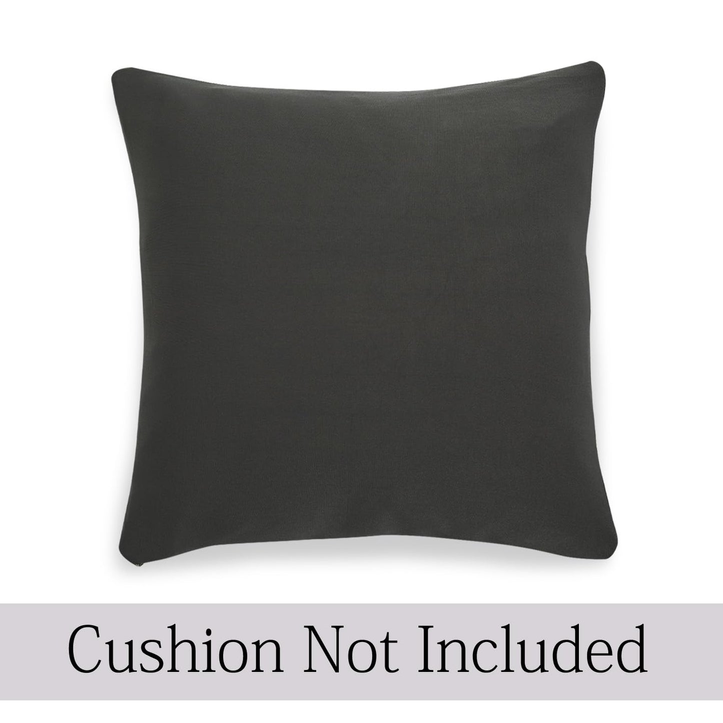 HOKIPO Stretchable Pack of 2 Plain Cushion Cover 16x16 inch,Dark Grey