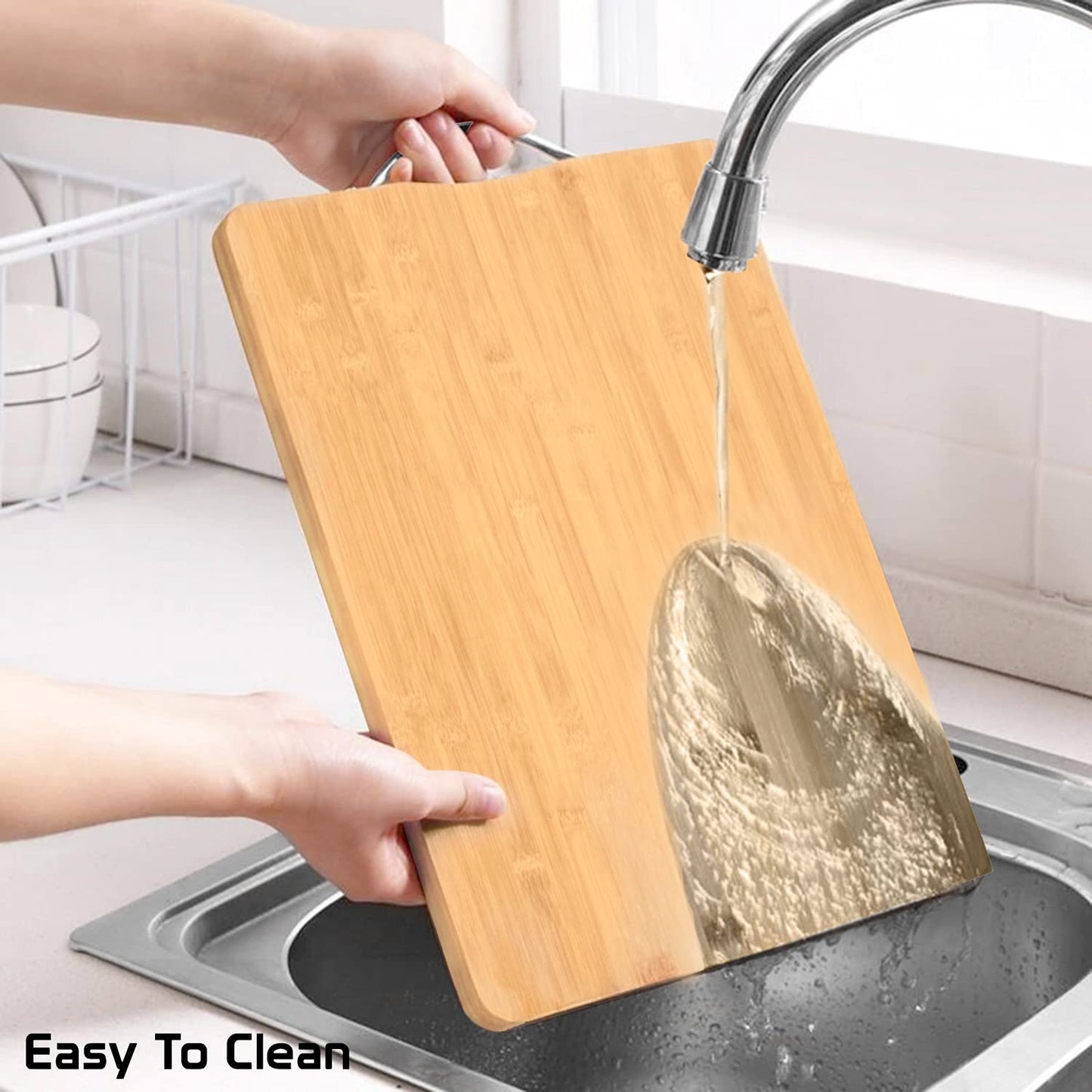 Bamboo Wood Jumbo Chopping Cutting Board for Kitchen - Beige