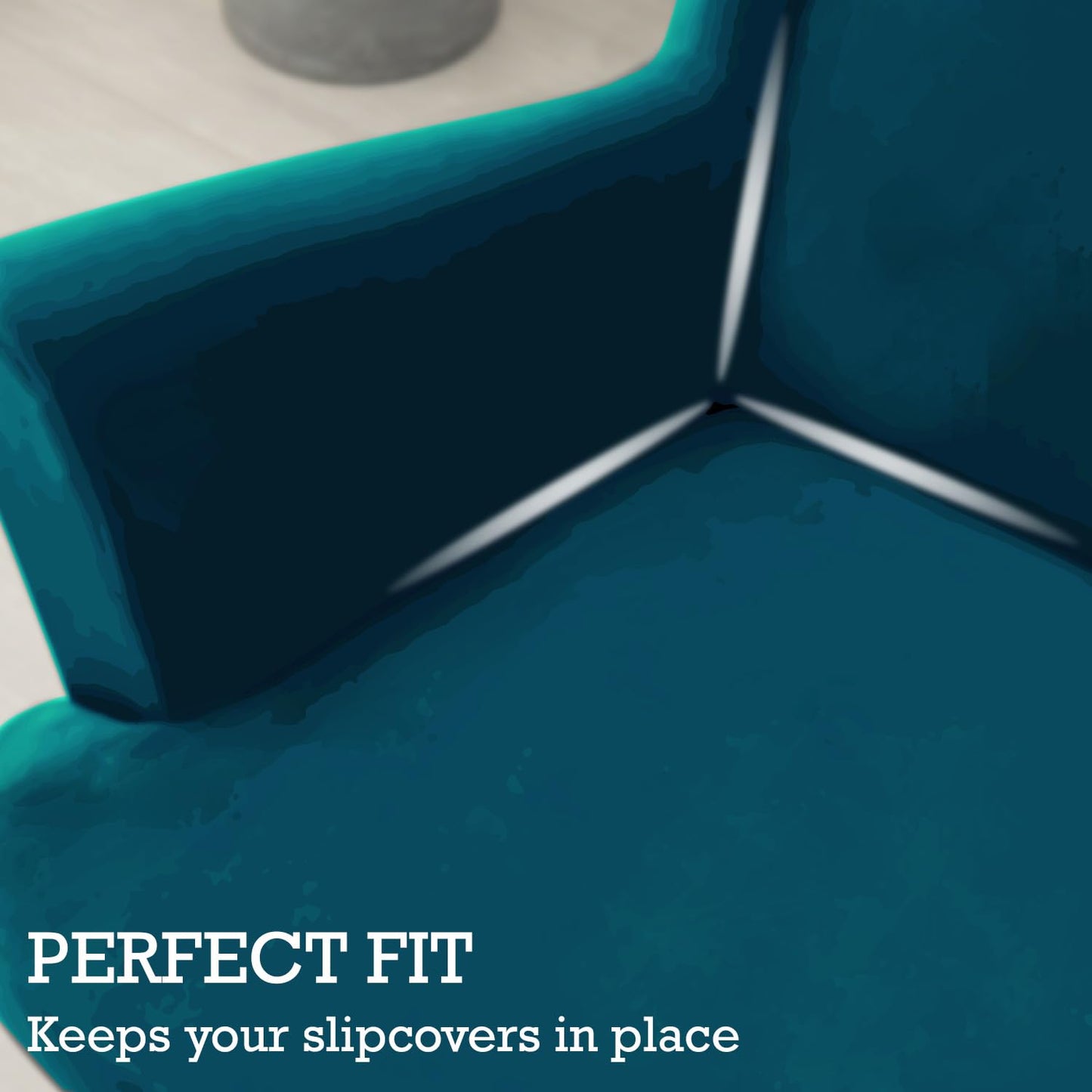 Buy Fitted Peacock Blue Velvet Wingback chair Slipcover