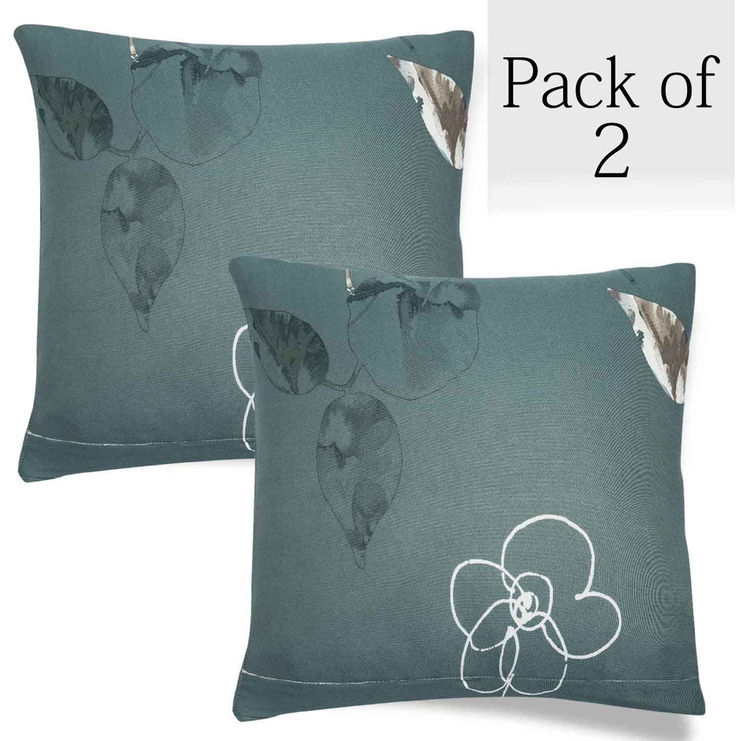 HOKIPO Stretchable Pack of 2 Cushion Cover 16x16, Smokey Grey