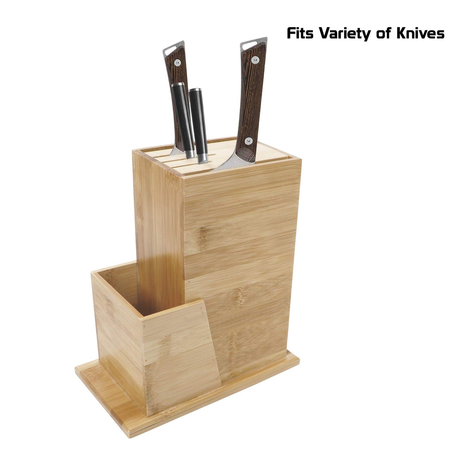 Wooden Knife Holder for Kitchen, Knives Holder Stand with 5 Slots