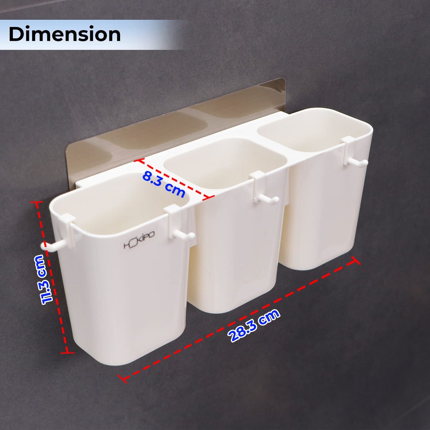 Self Adhesive Plastic Storage Rack For Bathroom/Wash Basin Shower Accessories,White