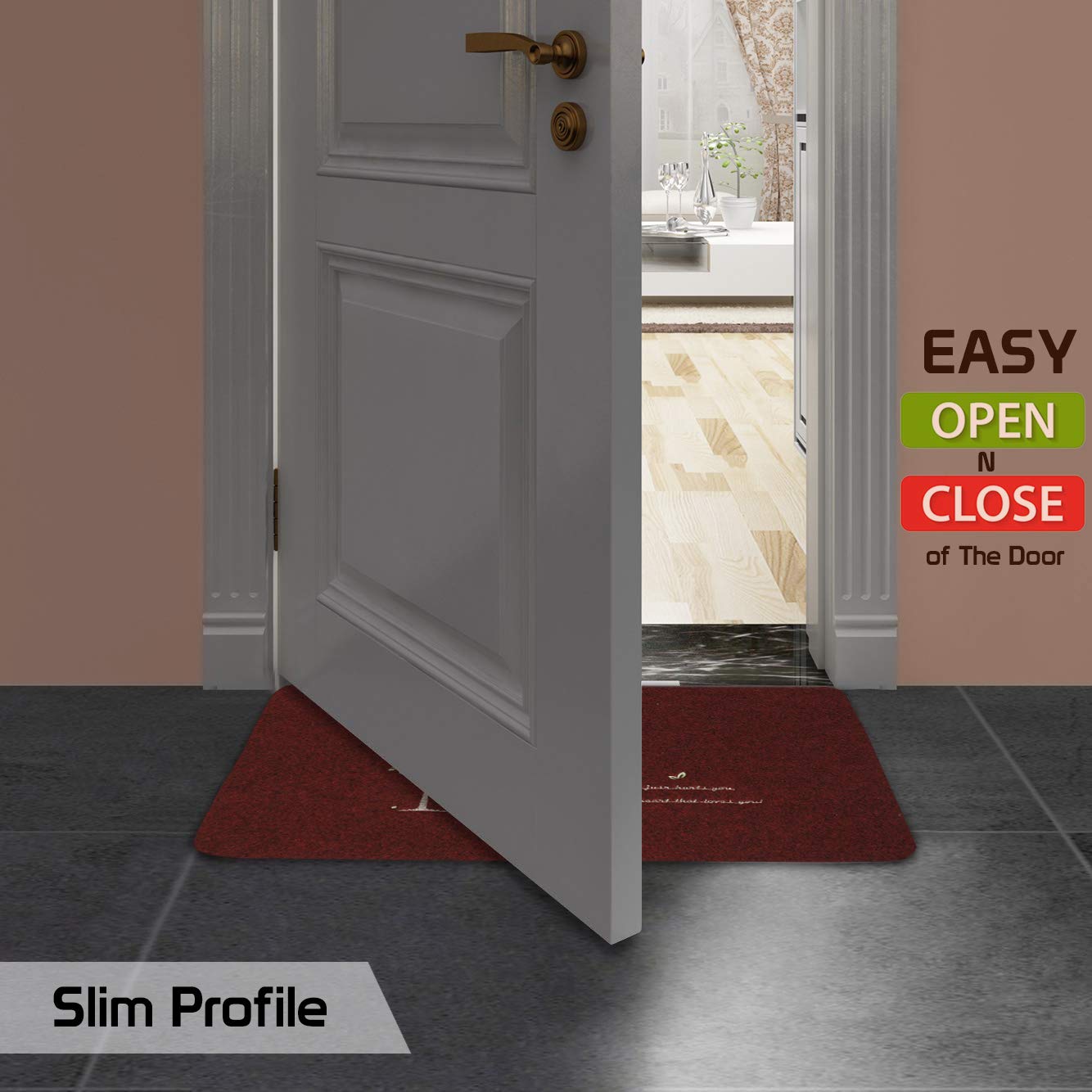 Rubber Back Dirt Trapper Inside Outside Main Door Mats for Entrance Big Size, 45 x 70 cm - Maroon