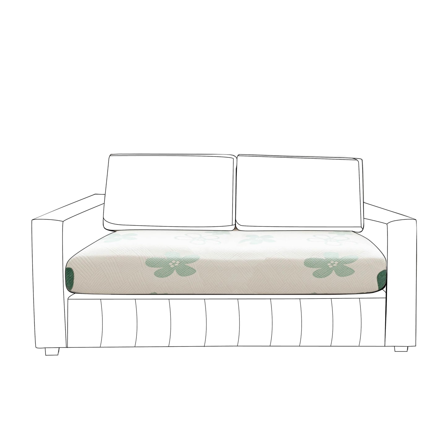 Stretchable Thick Fleece Textured Seat Couch Cushion Cover for 1/2/3 Seater, Celadon Green